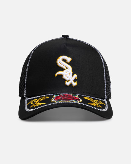 New Era Chicago White Sox 'Rose Visor' 9FORTY A-Frame Trucker Snapback Black/Rose