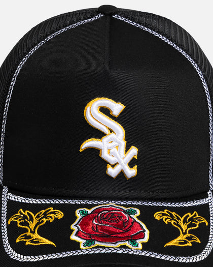 New Era Chicago White Sox 'Rose Visor' 9FORTY A-Frame Trucker Snapback Black/Rose