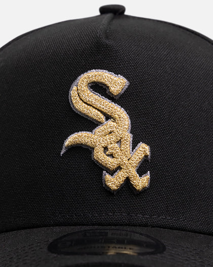 New Era Chicago White Sox 'Canvas Chainstitch Project X' 9FORTY A-Frame Snapback Black/Gold