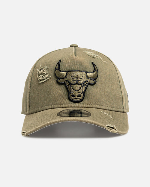 New Era Chicago Bulls 'Distressed Olive' 9FORTY A-Frame Snapback Olive