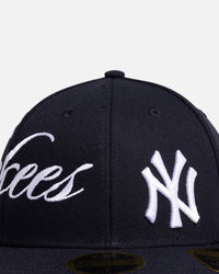 New Era New York Yankees 'MLB Side Script 59FIFTY Fitted Navy
