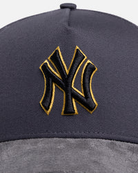 New Era New York Yankees 'Suede Visor' 9FORTY A-Frame Snapback Graphite