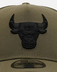 New Era Chicago Bulls 'Easy Olive' 9FORTY A-Frame Snapback Olive