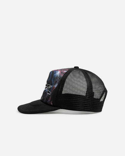 Loiter Airbrush Panther Trucker Snapback Cap Black