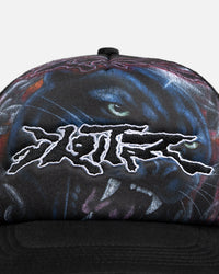 Loiter Airbrush Panther Trucker Snapback Cap Black