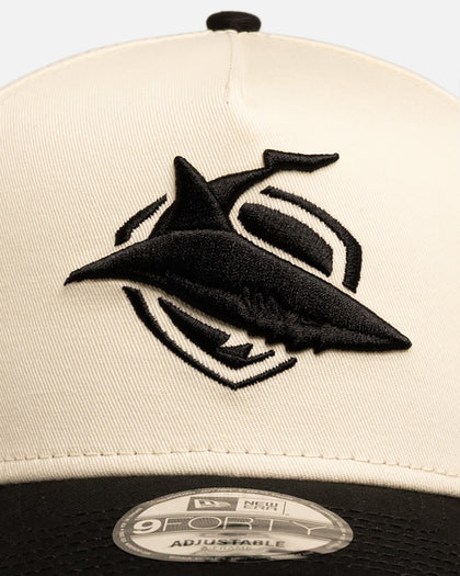 New Era Cronulla-Sutherland Sharks 'Chrome Black' 9FORTY A-Frame Snapback White/Black