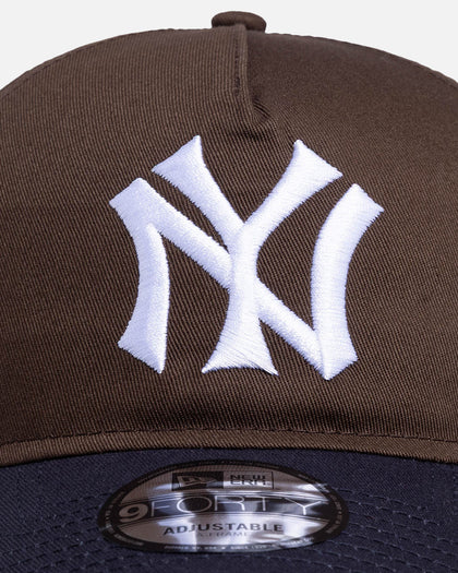 New Era New York Yankees 'Walnut Navy' 9FORTY A-Frame Unstructured Snapback Brown/Blue