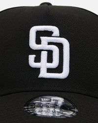 New Era San Diego Padres 'Black' 9FORTY A-Frame Snapback Black/White