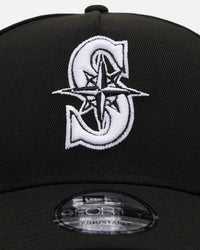 New Era Seattle Mariners 'Black' 9FORTY A-Frame Snapback Black/White