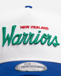 New Era New Zealand Warriors 'Chrome Script' 9FORTY A-Frame Snapback Official Team Colour