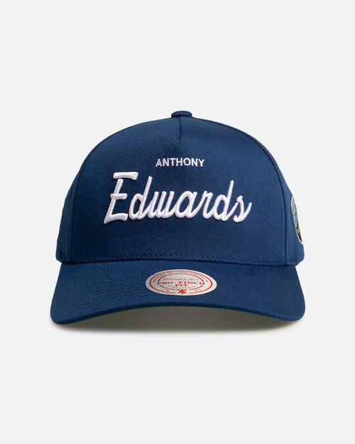 Mitchell & Ness Minnesota Timberwolves Anthony Edwards 'Classic' Script Pro Pinch Snapback Navy