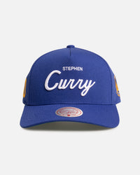 Mitchell & Ness Golden State Warriors Stephen Curry 'Classic' Script Pro Pinch Snapback Blue