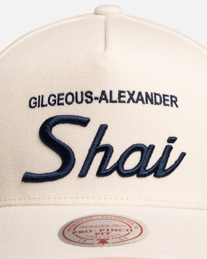 Mitchell & Ness Oklahoma City Thunder Shai Gilgeous-Alexander 'Classic' Script Pro Pinch Snapback White