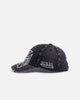 Von Dutch Cross Distressed Strapback Cap Washed Black