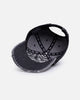Von Dutch Cross Distressed Strapback Cap Washed Black