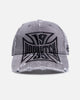 Von Dutch Cross Distressed Strapback Cap Washed Grey