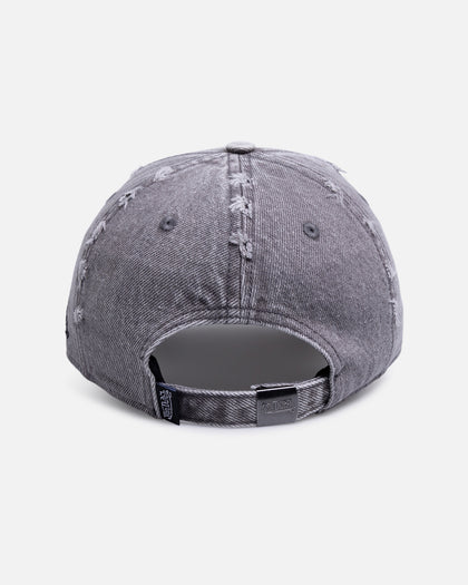 Von Dutch Cross Distressed Strapback Cap Washed Grey