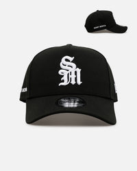 Saint Morta x New Era Logo 9FORTY A-Frame Snapback Black
