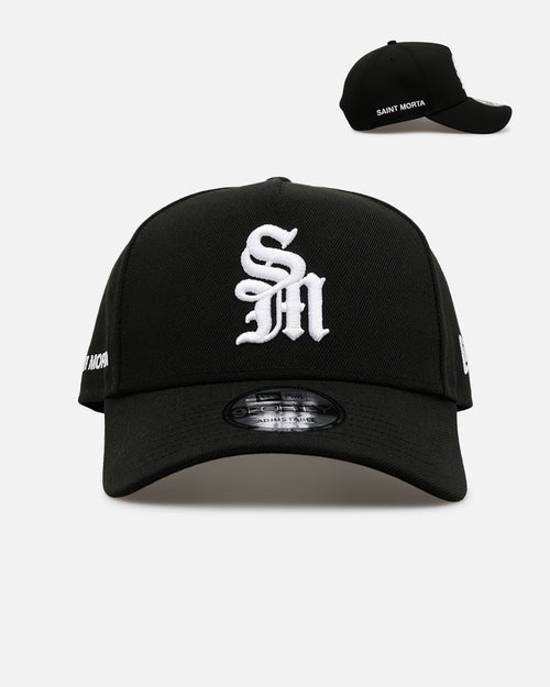 Saint Morta x New Era Logo 9FORTY A-Frame Snapback Black
