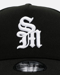 Saint Morta x New Era Logo 9FORTY A-Frame Snapback Black