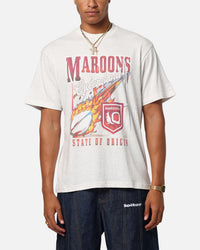 Queensland Ruby League Queensland Maroons Flaming Ball T-Shirt Silver Marle