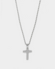 Saint Morta Textured Cross Pendant White Gold