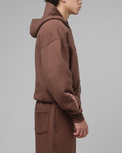 Loiter Hybrid Premium Hoodie Brown/Pink