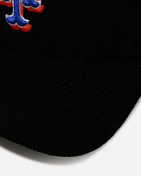 New Era New York Mets 'Black Cord' 9FORTY A-Frame Corduroy Snapback Black