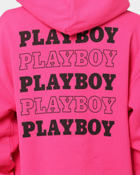 Playboy Stacked Hoodie Hot Pink
