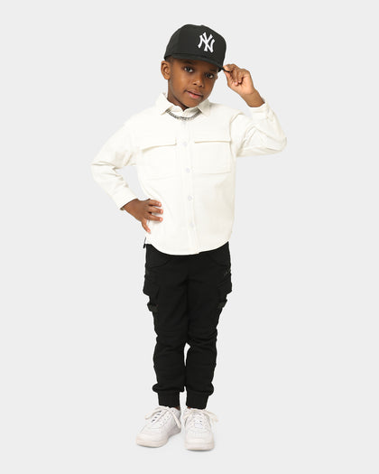 EN ES KIDS Kids' Style Long Sleeve Button Up Shirt Beige
