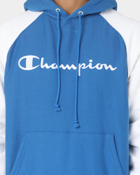 Champion Reverse Weave Raglan Hoodie Living In Blue