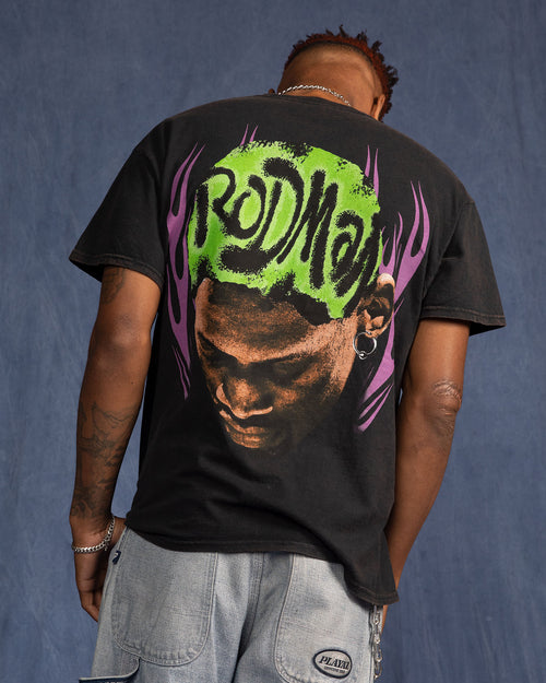 Rodman Brand Metal Logo Vintage T-Shirt Black Wash