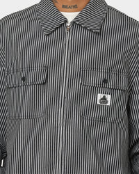 XLARGE Pinstripe Long Sleeve Zip Shirt Black