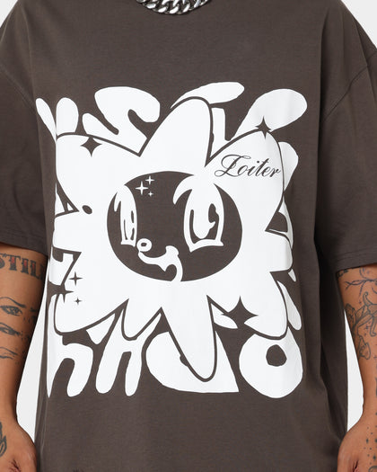 Loiter Utopia Fleur T-Shirt Charcoal