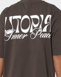 Loiter Utopia Fleur T-Shirt Charcoal