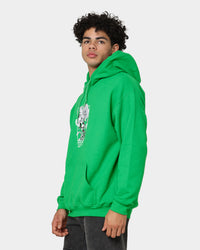 Rats Get Fat Paint Flower Hoodie Green