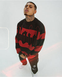 Loiter Nightmare Knit Sweater Red/Black