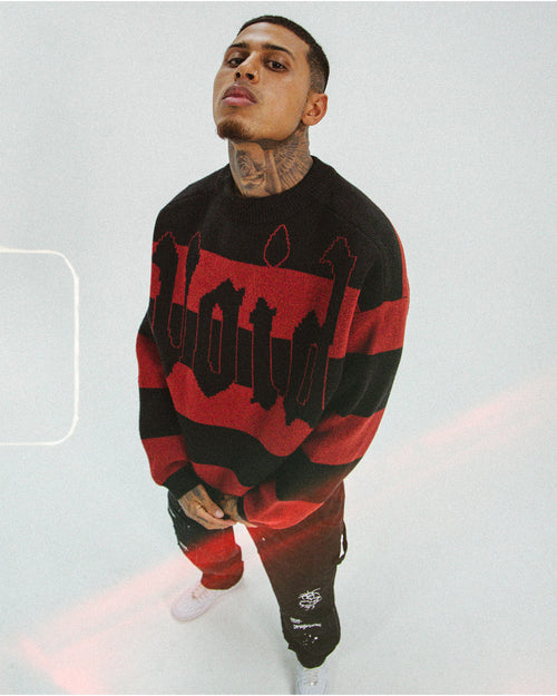 Loiter Nightmare Knit Sweater Red/Black