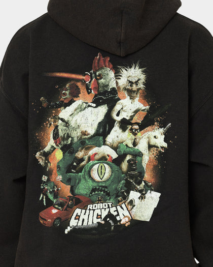 American Thrift Chicken Boom Vintage Hoodie Black Wash