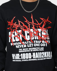 Rats Get Fat Pest Control Crewneck Black
