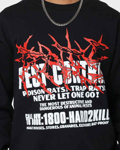 Rats Get Fat Pest Control Crewneck Black