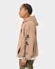 New Era Los Angeles Dodgers Quarter Zip Sleeve Script Hoodie Khaki/Black