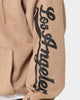 New Era Los Angeles Dodgers Quarter Zip Sleeve Script Hoodie Khaki/Black