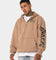 New Era Los Angeles Lakers Quarter Zip Sleeve Script Hoodie Khaki/Black