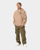 New Era New York Yankees Quarter Zip Sleeve Script Hoodie Khaki/Black