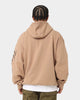 New Era New York Yankees Quarter Zip Sleeve Script Hoodie Khaki/Black