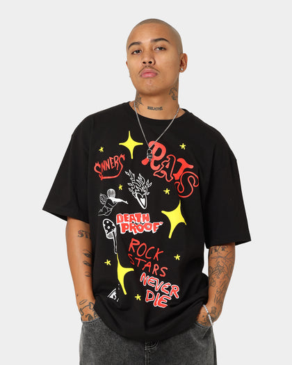 Rats Get Fat Sinners T-Shirt Black