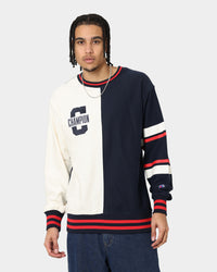 Champion Collegiate Heritage Split Crewneck Navy