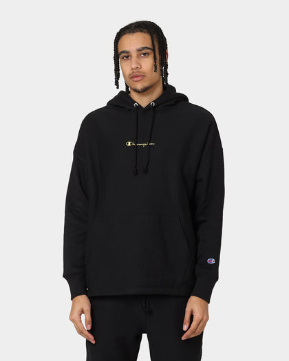 Champion Reverse Weave Relaxed Hem Zip Hoodie Black/Gold