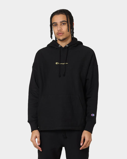 Champion Reverse Weave Relaxed Hem Zip Hoodie Black/Gold